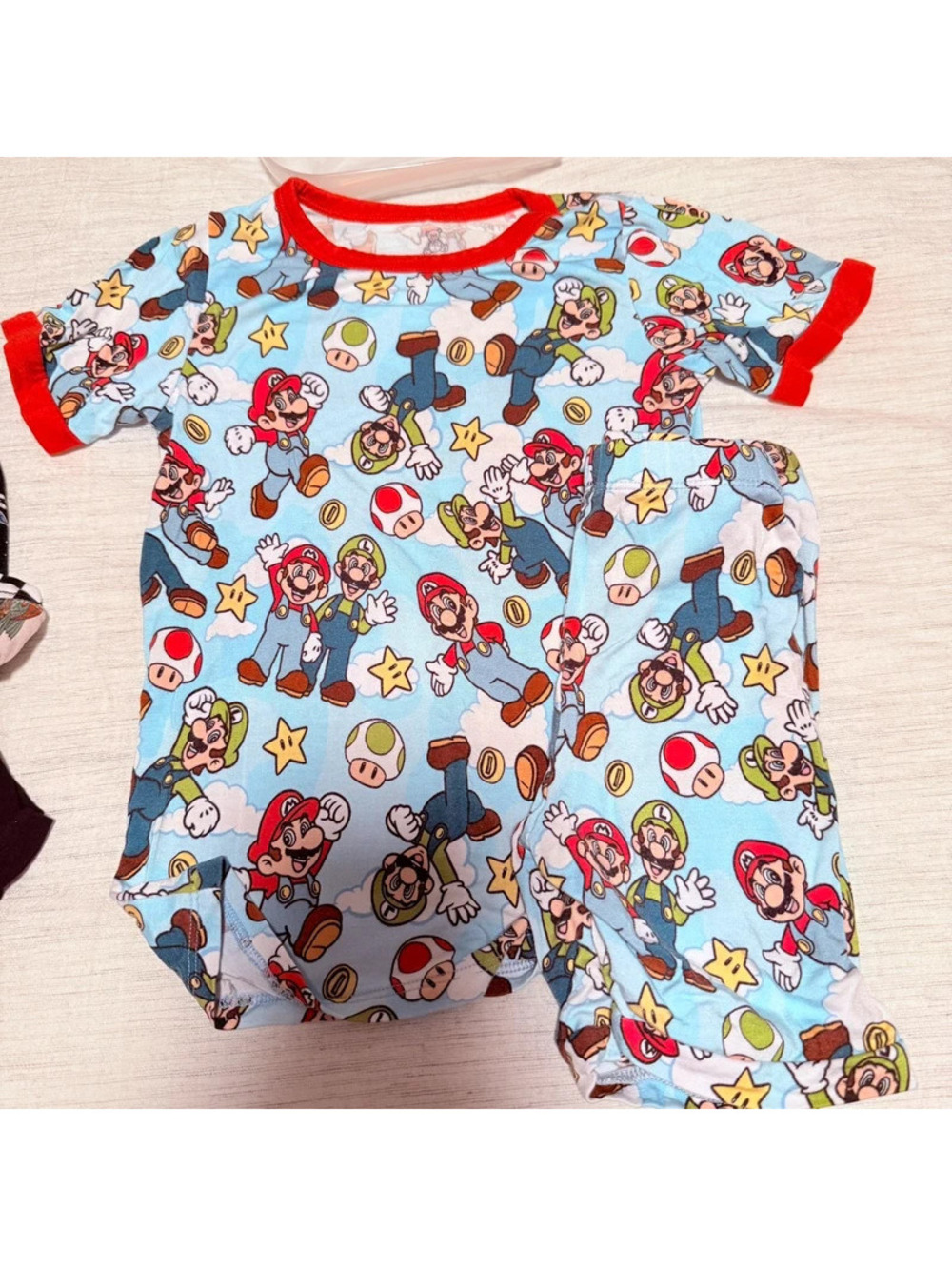 Little snuggles super Mario bamboo short pajamas